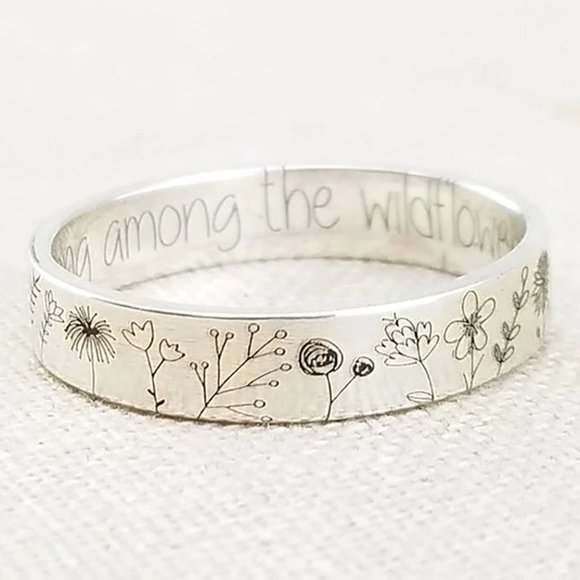 🌼🌷You Belong Among The Wildflowers Sterling Ring - Picture 2 of 3